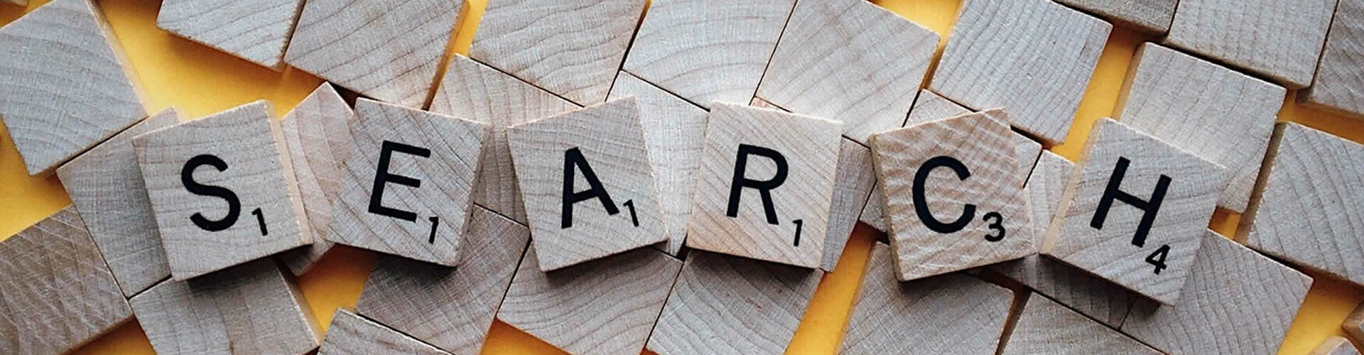 Holz-Puzzle: "search" hervorgehoben